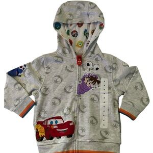 Disney Gray Hoodie with Pixar Characters